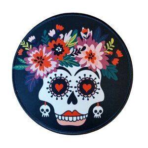 Dia de los Muertos Sugar Skull Neoprene Mousepad Desk Pad 9 in Round (New)